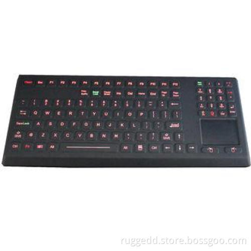 Washable illuminated silicone ruggedized usb keyboard with